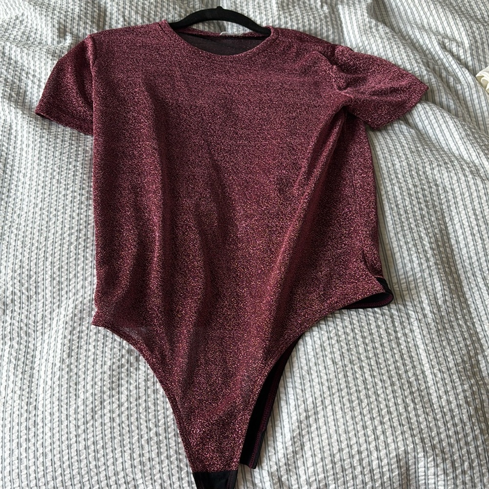 Alix NYC purple metallic bodysuit size XS